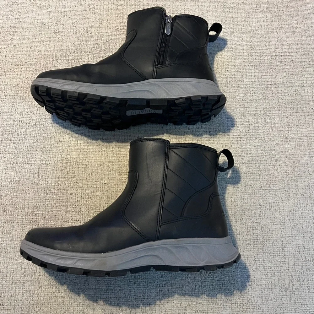 Khombu Womens Black Faux Fur Lined Winter Boots Side Zip Ankle‎ Booties Size 6